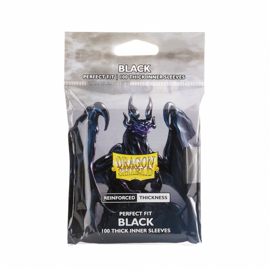 Dragon Shield - Standard Size Perfect Fit Thick Inner Sleeves Toploading - Black (100)
