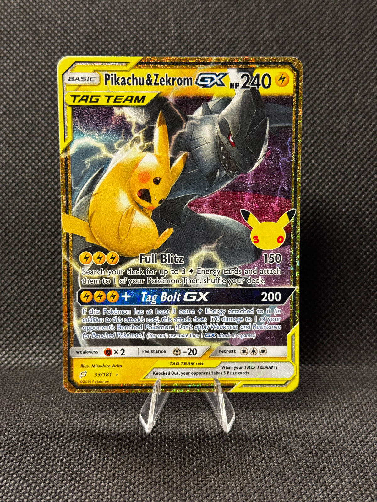 Pikachu & Zekrom GX 33/181 - 30th Celebration